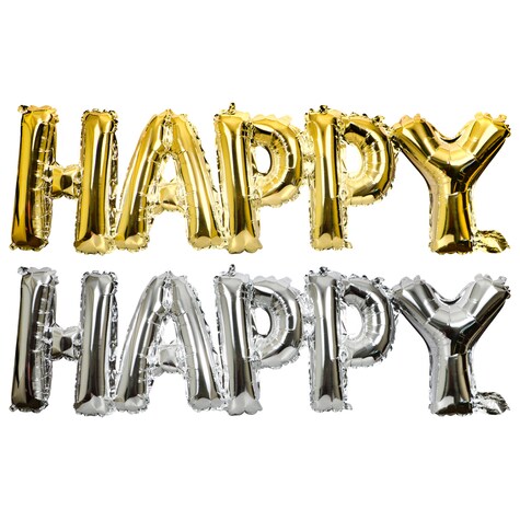View Happy Letter PreInflated Foil Balloons,
