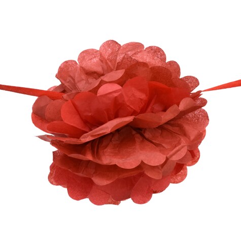View Hanging Red PomPom Garland, 9