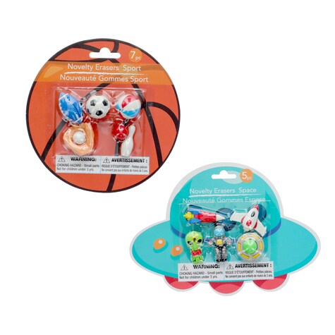 View Space & Sport Novelty Erasers,