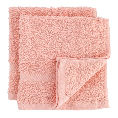 View Home Collection RoseColored Cotton Washcloths,