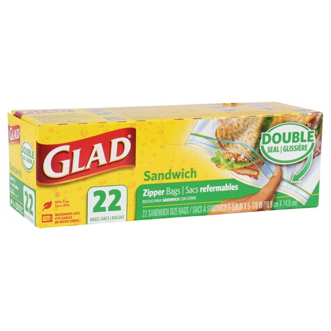 View Glad Sandwich Zipper Bags, 22ct.