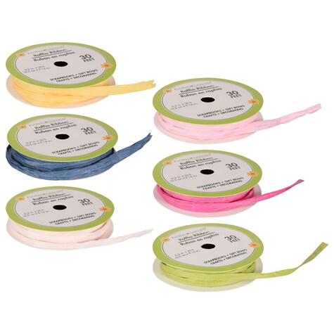 Bulk Floral Garden Raffia Ribbon 30 Ft Spools Dollar Tree