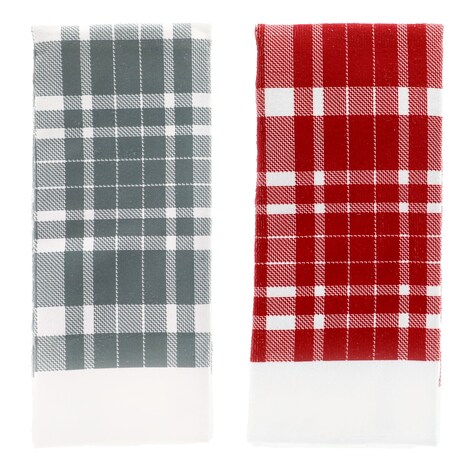 View Home Collections Plaid Kitchen Towels,