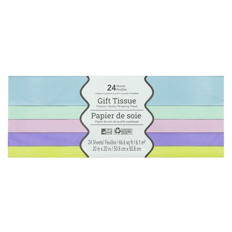 Bulk Pastel Tissue Paper, 25Sheet Packs Dollar Tree