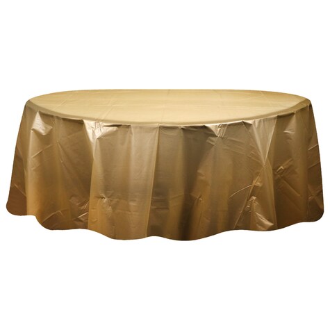 View Dark Gold Round Plastic Table