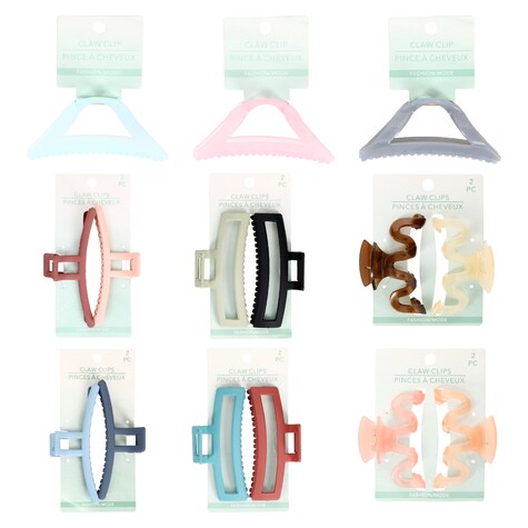 View Colorful Claw Clips, Assorted Designs