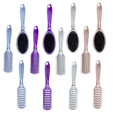 View Metallic Handle Hair Brush