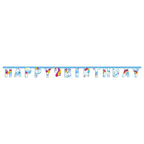 Bulk Unicorn Birthday Banners, 7 ft. Strands Dollar Tree