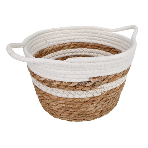 Round Woven Basket with Handles, 8.6x11.4 in. Dollar Tree