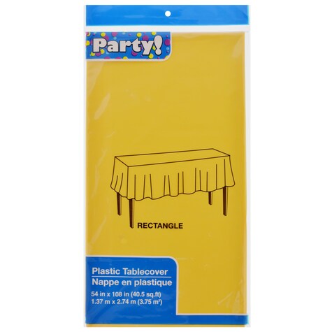 View Light Gold Plastic Table Covers,