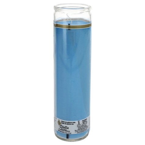 Religious Prayer Pillar Candle Baby Blue, 8 in. Dollar Tree