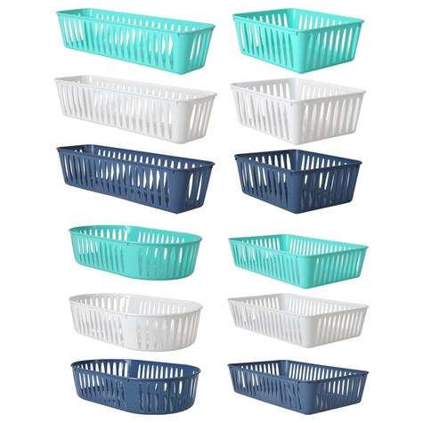 View MultiPurpose Slotted Plastic Storage Baskets