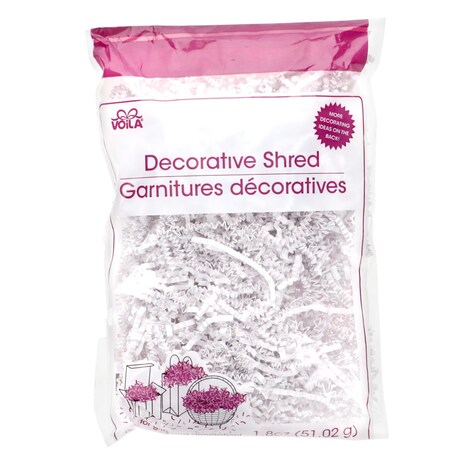 Bulk Voila Crinkle Cut White Decorative Paper Shreds 1 8 Oz Bags