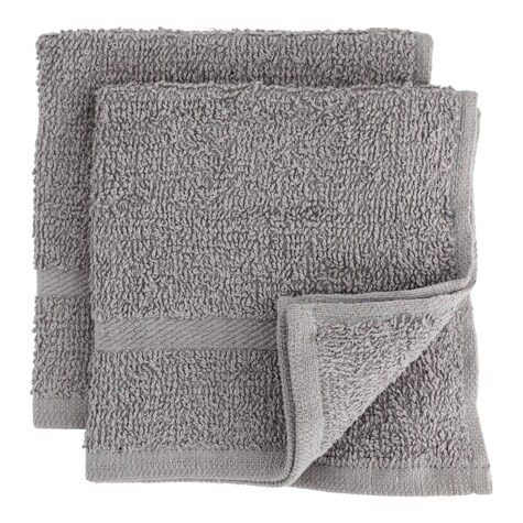 View Home Collection Gray Cotton Washcloths,