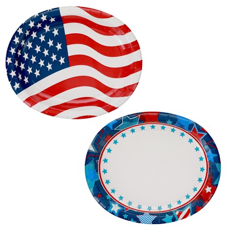 Bulk Patriotic Oval Paper Plates, 6 ct. Dollar Tree