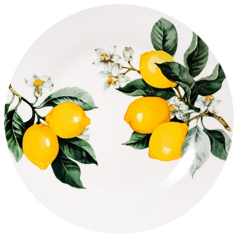 Bulk Lemon Printed Ceramic Dinner Plates, 10.5 in. Dollar Tree