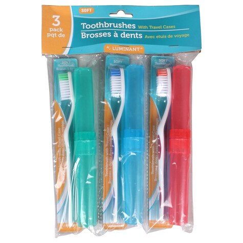 View Toothbrushes with Travel Cases, 3ct.