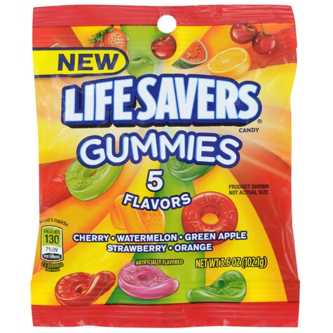 Bulk Lifesavers 5Flavors Gummies, 3.6 oz. Packs Dollar Tree