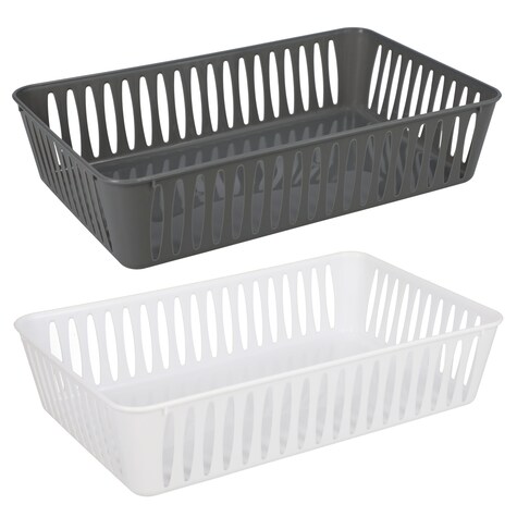 View Rectangular Slotted Plastic Baskets, 2ct.