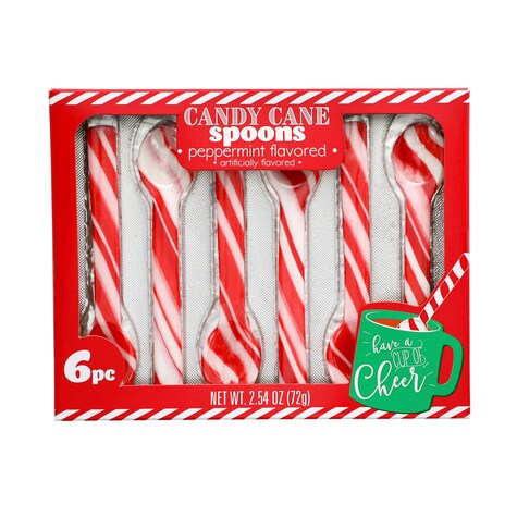 View Peppermint Flavored Candy Cane Spoons,