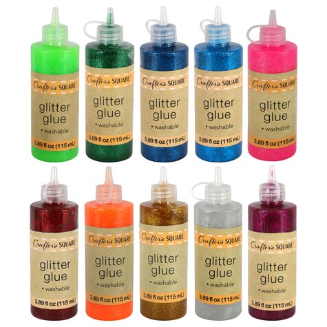 Bulk Crafter's Square Washable Glitter Glue, 3.89oz. Bottles Dollar Tree