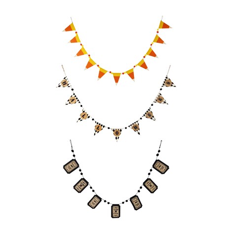 View Halloween Candy Corn Flag Garland,
