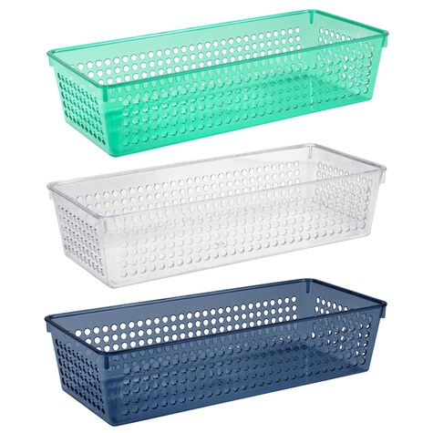 View Colorful Plastic Rectangular Slotted Baskets,