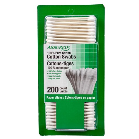 View Assured White Cotton Swabs, 200ct.