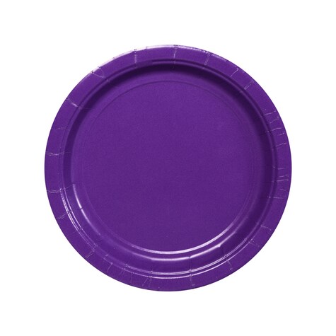 Bulk Purple 7in. Paper Party Plates, 24ct. Packs Dollar Tree
