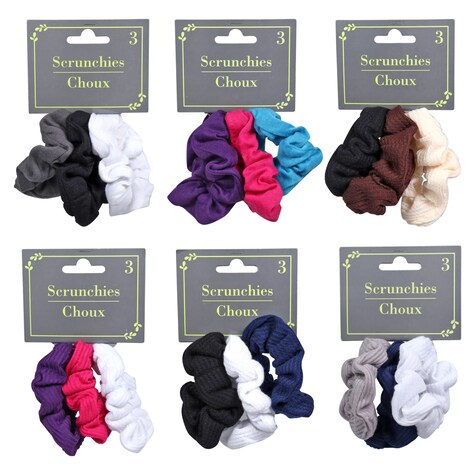 Bulk Hair Twisters Clasp Free Scrunchies 3 Ct Packs Dollar Tree