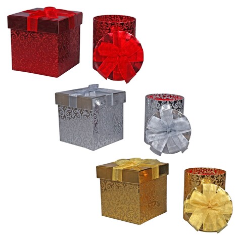 View Damask Patterned Nesting Gift Boxes