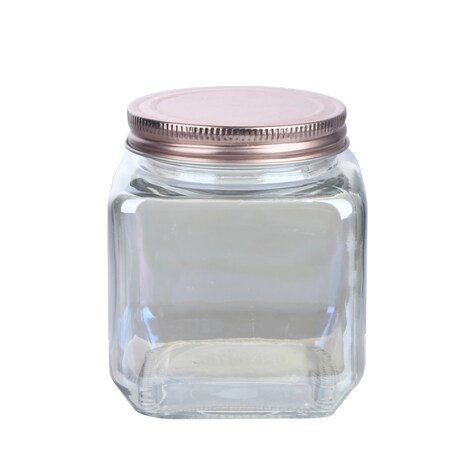 View Square Glass Jars with Rose