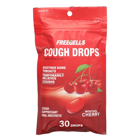 View Freegells Cherry Cough Drops, 30