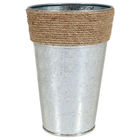 View Metal Vases with Rope Accents,