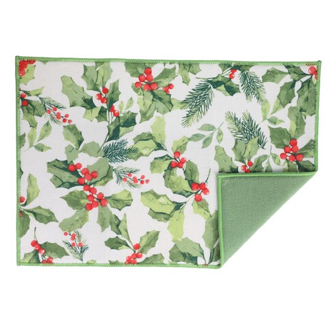View Christmas House Holly Drying Mat,