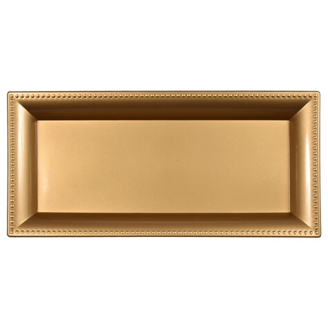 View Gold Rectangular Plastic Charger Trays,