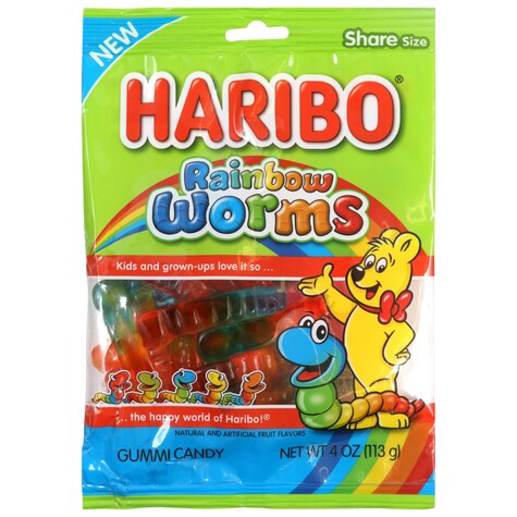 View Haribo Rainbow Worms Gummi Candy,