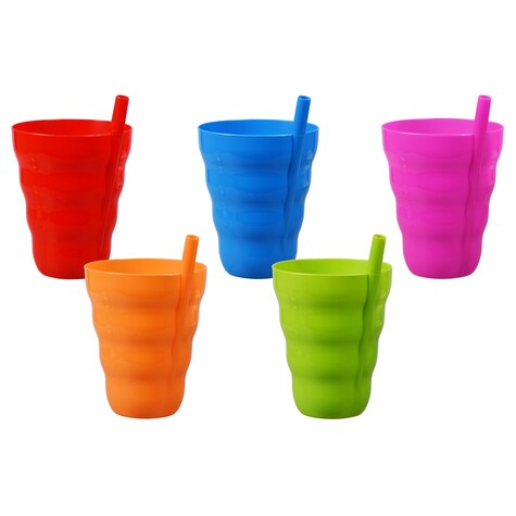 View Colorful Plastic Tumblers with BuiltIn