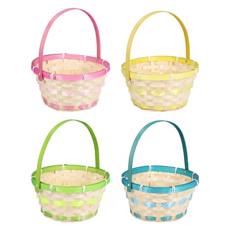 View Bamboo Easter Baskets with Colorful