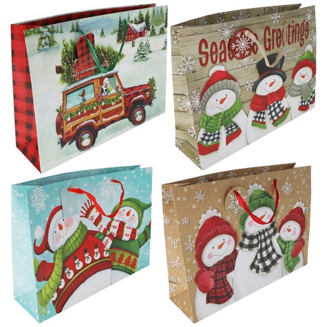 View XL Snowman Christmas Gift Bags
