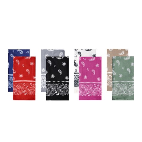 Bulk Paisley Polyester Bandanas, 2ct. Packs Dollar Tree