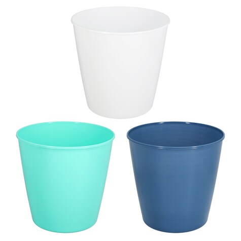 View Brightly Colored Round Plastic Wastebaskets,