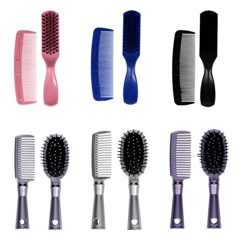 Bulk Plastic Hairbrush Comb Sets 2 Ct Packs Dollar Tree