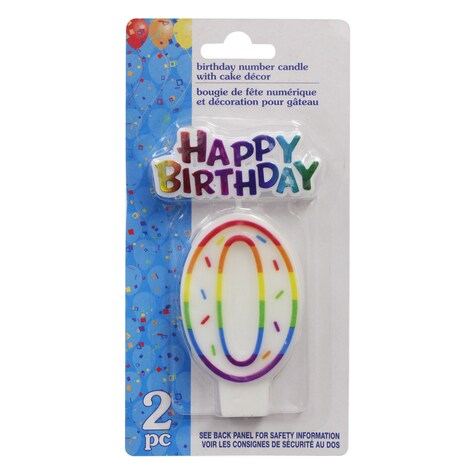 View Number "0" Birthday Candles with