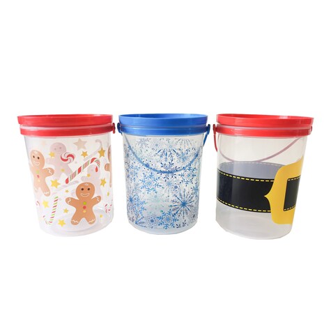 View Clear Printed Plastic Christmas Buckets