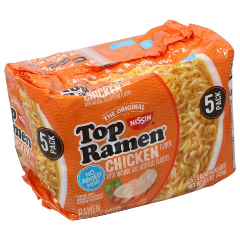 Nissin Top Ramen ChickenFlavored Noodle Soup, 5ct. Packs Dollar Tree