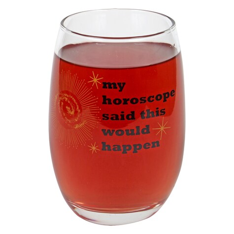 Bulk Stemless Wine Glasses with Horoscope Inscriptions, 15.5 oz