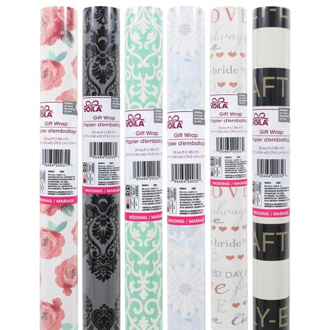 View Voila WeddingThemed Gift Wrap Paper