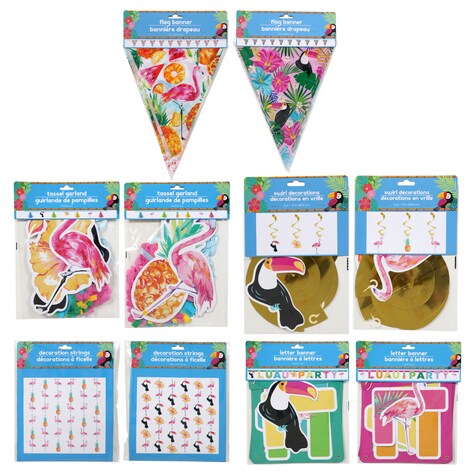 View Assorted Hanging Luau Party Decorations