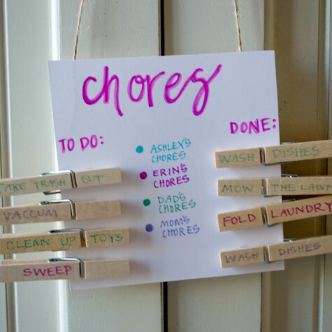 Clothespin Chore Chart